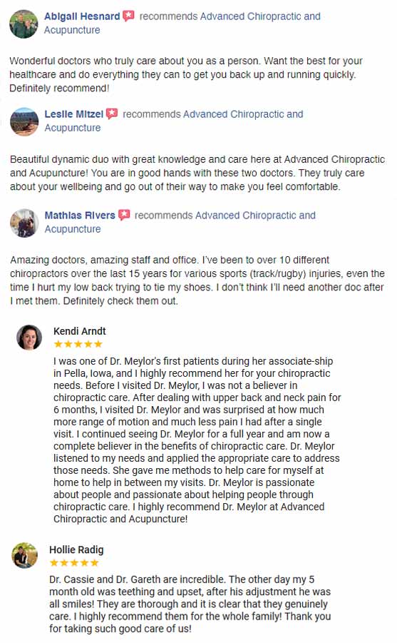 Chiropractic Waukee IA Facebook and Google Reviews