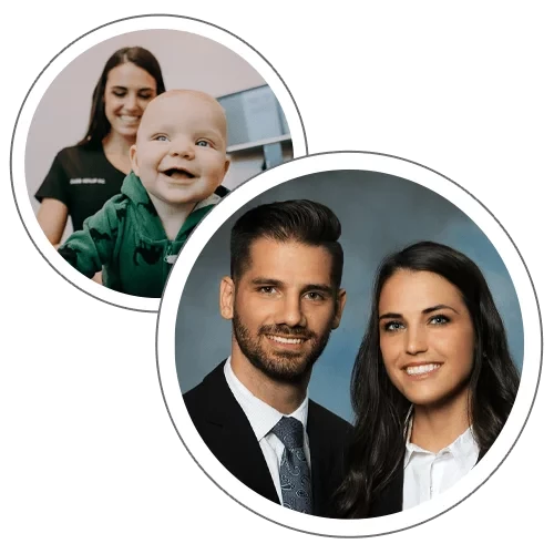 A professional photo of doctors Gareth Lourens and Cassie Meylor Lourens